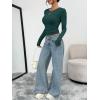 imageTrendy Queen Womens Long Sleeve TShirts Basic Crop Tops 2025 Fall Fashion Outfits Going Out Winter ClothesDarkgreen