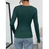 imageTrendy Queen Womens Long Sleeve TShirts Basic Crop Tops 2025 Fall Fashion Outfits Going Out Winter ClothesDarkgreen