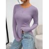 imageTrendy Queen Womens Long Sleeve TShirts Basic Crop Tops 2025 Fall Fashion Outfits Going Out Winter ClothesLightpurple