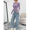 imageTrendy Queen Womens Long Sleeve TShirts Basic Crop Tops 2025 Fall Fashion Outfits Going Out Winter ClothesLightpurple