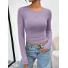 imageTrendy Queen Womens Long Sleeve TShirts Basic Crop Tops 2025 Fall Fashion Outfits Going Out Winter ClothesLightpurple