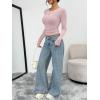 imageTrendy Queen Womens Long Sleeve TShirts Basic Crop Tops 2025 Fall Fashion Outfits Going Out Winter ClothesPink