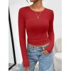 imageTrendy Queen Womens Long Sleeve TShirts Basic Crop Tops 2025 Fall Fashion Outfits Going Out Winter ClothesRed