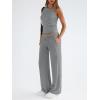 imageTrendy Queen Womens 2 Piece Outfits Sweatsuit Lounge Sets Sleeveless Tank Tops Summer Vacation Wide Leg Pants TracksuitsGrey