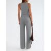 imageTrendy Queen Womens 2 Piece Outfits Sweatsuit Lounge Sets Sleeveless Tank Tops Summer Vacation Wide Leg Pants TracksuitsGrey