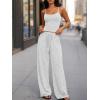 imageTrendy Queen Womens 2 Piece Outfits Summer Matching Lounge Sets Camisole Sleeveless Tops Wide Leg Pants TracksuitsOatmeal Grey