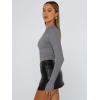 imageTrendy Queen Womens Long Sleeve T Shirts Fall Fashion 2025 Basic Crop Tops Going Out Outfits Y2k ClothesBlack Grey