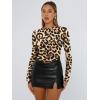 imageTrendy Queen Womens Long Sleeve T Shirts Fall Fashion 2025 Basic Crop Tops Going Out Outfits Y2k ClothesBlack Leopard