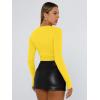 imageTrendy Queen Womens Long Sleeve T Shirts Fall Fashion 2025 Basic Crop Tops Going Out Outfits Y2k ClothesBright Yellow
