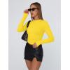 imageTrendy Queen Womens Long Sleeve T Shirts Fall Fashion 2025 Basic Crop Tops Going Out Outfits Y2k ClothesBright Yellow