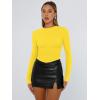 imageTrendy Queen Womens Long Sleeve T Shirts Fall Fashion 2025 Basic Crop Tops Going Out Outfits Y2k ClothesBright Yellow