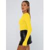 imageTrendy Queen Womens Long Sleeve T Shirts Fall Fashion 2025 Basic Crop Tops Going Out Outfits Y2k ClothesBright Yellow