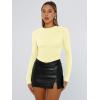 imageTrendy Queen Womens Long Sleeve T Shirts Fall Fashion 2025 Basic Crop Tops Going Out Outfits Y2k ClothesCreamy Yellow