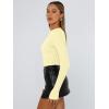 imageTrendy Queen Womens Long Sleeve T Shirts Fall Fashion 2025 Basic Crop Tops Going Out Outfits Y2k ClothesCreamy Yellow
