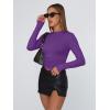 imageTrendy Queen Womens Long Sleeve T Shirts Fall Fashion 2025 Basic Crop Tops Going Out Outfits Y2k ClothesDark Purple