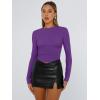 imageTrendy Queen Womens Long Sleeve T Shirts Fall Fashion 2025 Basic Crop Tops Going Out Outfits Y2k ClothesDark Purple