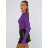 imageTrendy Queen Womens Long Sleeve T Shirts Fall Fashion 2025 Basic Crop Tops Going Out Outfits Y2k ClothesDark Purple
