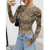 imageTrendy Queen Womens Long Sleeve T Shirts Fall Fashion 2025 Basic Crop Tops Going Out Outfits Y2k ClothesLeopard