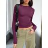 imageTrendy Queen Womens Long Sleeve T Shirts Fall Fashion 2025 Basic Crop Tops Going Out Outfits Y2k ClothesMulberry