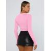 imageTrendy Queen Womens Long Sleeve T Shirts Fall Fashion 2025 Basic Crop Tops Going Out Outfits Y2k ClothesRose Pink