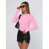 imageTrendy Queen Womens Long Sleeve T Shirts Fall Fashion 2025 Basic Crop Tops Going Out Outfits Y2k ClothesRose Pink