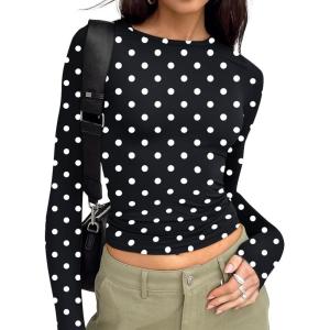 imageTrendy Queen Womens Long Sleeve T Shirts Fall Fashion 2025 Basic Crop Tops Going Out Outfits Y2k ClothesSpots