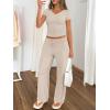 imageTrendy Queen 2 Piece Lounge Sets for Women Summer Outfits 2026 Fashion Two Piece Loungewear Spring Outfits ClothesApricot