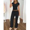 imageTrendy Queen 2 Piece Lounge Sets for Women Summer Outfits 2026 Fashion Two Piece Loungewear Spring Outfits ClothesBlack