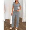 imageTrendy Queen 2 Piece Lounge Sets for Women Summer Outfits 2026 Fashion Two Piece Loungewear Spring Outfits ClothesDark Heather Grey