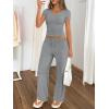 imageTrendy Queen 2 Piece Lounge Sets for Women Summer Outfits 2026 Fashion Two Piece Loungewear Spring Outfits ClothesDark Heather Grey