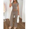 imageTrendy Queen 2 Piece Lounge Sets for Women Summer Outfits 2026 Fashion Two Piece Loungewear Spring Outfits ClothesMocha