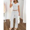 imageTrendy Queen 2 Piece Lounge Sets for Women Summer Outfits 2026 Fashion Two Piece Loungewear Spring Outfits ClothesOatmeal Grey