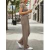 imageTrendy Queen Womens 2 Piece Matching Lounge Sets Summer Henley Neck Slightly Crop Top Wide Leg Pants Casual Sweat SuitMocha