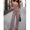 imageTrendy Queen Womens 2Piece Lounge Set  Camisole Top ampamp Wide Leg PantsRose Taupe