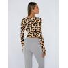 imageTrendy Queen Womens Long Sleeve Shirts Crop Tops Fall Fashion 2025 Square Neck Going Out Basics Tees Y2k ClothesBlack Leopard