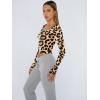 imageTrendy Queen Womens Long Sleeve Shirts Crop Tops Fall Fashion 2025 Square Neck Going Out Basics Tees Y2k ClothesBlack Leopard