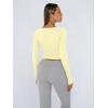 imageTrendy Queen Womens Long Sleeve Shirts Crop Tops Fall Fashion 2025 Square Neck Going Out Basics Tees Y2k ClothesCreamy Yellow