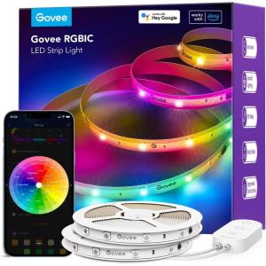 imageGovee 100ft RGBIC LED Strip Lights Smart LED Lights Work with Alexa and Google Assistant LED Lights for Bedroom WiFi App Control Segmented DIY Multiple Colors Color Changing Light LED Lights656ft
