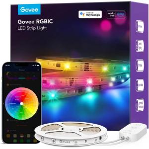 imageGovee 100ft RGBIC LED Strip Lights Smart LED Lights Work with Alexa and Google Assistant LED Lights for Bedroom WiFi App Control Segmented DIY Multiple Colors Color Changing Light LED Lights328ft