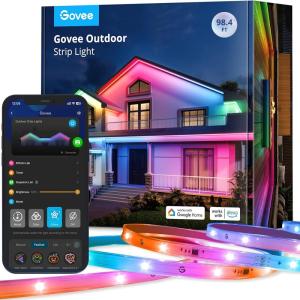 imageGovee Outdoor LED Strip Lights 984ft Smart Outdoor Lights Work with Alexa and Google Assistant App Control IP65 Waterproof RGBIC Outdoor Lights for Patio Eave Christmas Decorations984ft