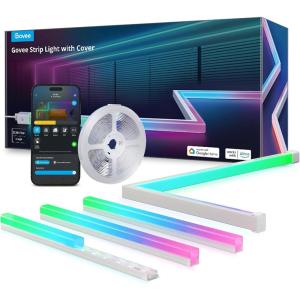imageGovee RGBIC LED Strip Lights 164ft with Covers Smart LED Lights for Bedroom Work with Alexa and Google Assistant LED Diffuser Channel with LED Christmas Lights Skirting Lines Studio Cabinet328ft