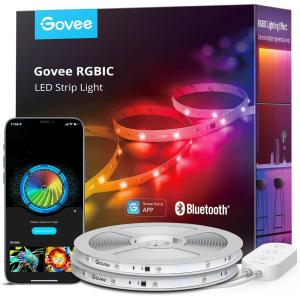 imageGovee RGBIC LED Strip Lights Smart LED Lights for Bedroom Bluetooth LED Lights APP Control DIY Multiple Colors on One Line Color Changing LED Strip Lighting Music Sync Christmas Decor 164ft656ft