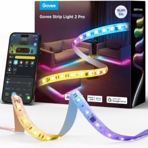 imageGovee RGBIC Strip Light 2 Pro with Matter 164ft Smart LED Strip Lights Work with Alexa and Google Assistant DIY Color Changing Light Strip LED Lights for Bedroom Cabinet Party New Year Decor164ft