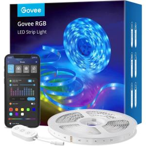 imageGovee Smart LED Strip Lights 164ft WiFi LED Strip Lighting Work with Alexa and Google Assistant 16 Million Colors with App Control and Music Sync LED Lights for Bedroom New Year Decorations164ft