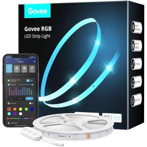 imageGovee Smart WiFi LED Strip Lights 50ft RGB Led Strip Lighting Work with Alexa and Google Assistant Color Changing Light Strip Music Sync LED Lights for Bedroom Party New Year Easy to Install164FT