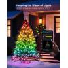 imageGovee Christmas Lights 2 RGBWIC 99FT 300LEDs Christmas Tree Lights with Shape Mapping Function Smart Holiday String Lights for Christmas Decor 130 Preset Scenes Voice and APP Control Green WireGreen