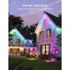 imageGovee Permanent Outdoor Lights 2 100ft RGBIC Outdoor Lights with 72 LED Lights IP67 Waterproof 100 Scene Modes with 40lm White for Outdoor Decorations Works with Alexa Google Assistant WhiteBlack