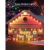 imageGovee Permanent Outdoor Lights 2 100ft RGBIC Outdoor Lights with 72 LED Lights IP67 Waterproof 100 Scene Modes with 40lm White for Outdoor Decorations Works with Alexa Google Assistant WhiteBlack