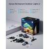 imageGovee Permanent Outdoor Lights 2 100ft RGBIC Outdoor Lights with 72 LED Lights IP67 Waterproof 100 Scene Modes with 40lm White for Outdoor Decorations Works with Alexa Google Assistant WhiteBlack