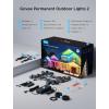 imageGovee Permanent Outdoor Lights 2 100ft RGBIC Outdoor Lights with 72 LED Lights IP67 Waterproof 100 Scene Modes with 40lm White for Outdoor Decorations Works with Alexa Google Assistant WhiteBlack